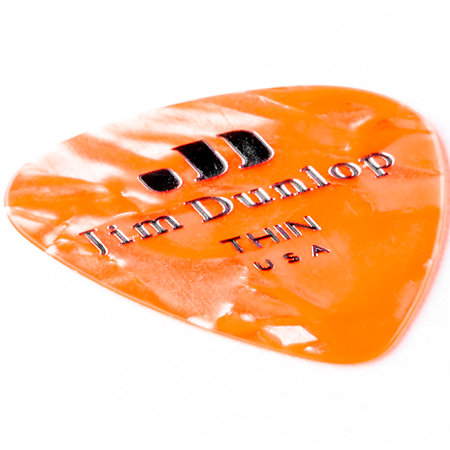 483R08TH Genuine Celluloid Classic Perloid orange Thin x72 Dunlop