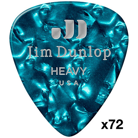 Dunlop 483R11H Genuine Celluloid Classic, Perloid turquoise, Heavy, x72