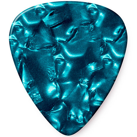 483R11H Genuine Celluloid Classic, Perloid turquoise, Heavy, x72 Dunlop