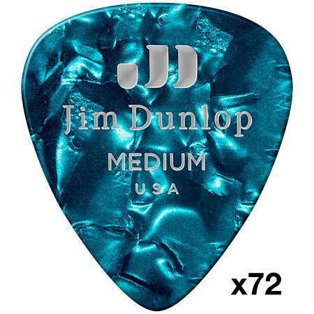 Dunlop 483R11M Genuine Celluloid Classic, Perloid turquoise, Medium, x72