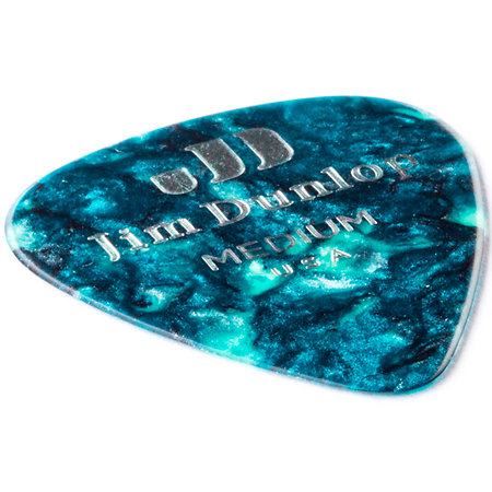 483R11M Genuine Celluloid Classic, Perloid turquoise, Medium, x72 Dunlop