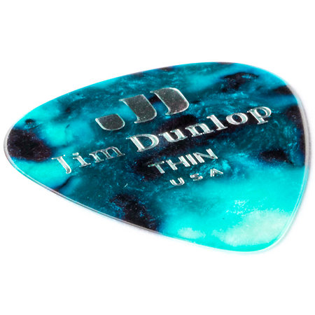 483R11TH Genuine Celluloid Classic, Perloid turquoise, Thin, x72 Dunlop