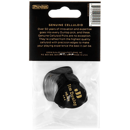 485P03HV Genuine Celluloid Teardrop Noir Heavy x12 Dunlop
