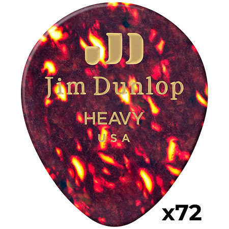 Dunlop 485R05HV Genuine Celluloid Teardrop Écaille Heavy x72