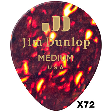 Dunlop 485R05MD Genuine Celluloid Teardrop Écaille Medium x72
