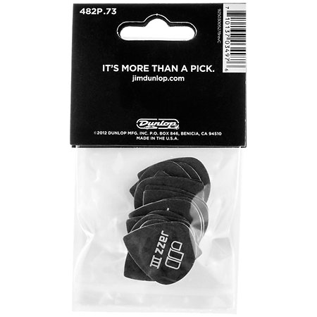 482P73 Tortex Pitch Black Jazz III 0,73 mm Sachet de 12 Dunlop