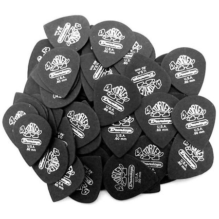 482R60 Tortex Pitch Black Jazz 0.60 mm Sachet de 72 Dunlop