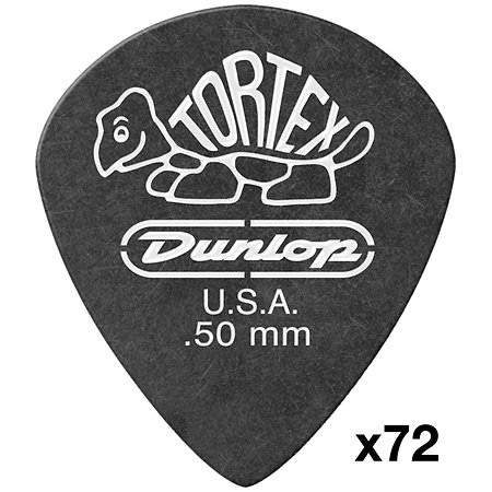 Dunlop 482R50 Tortex Pitch Black Jazz 0.50 mm Sachet de 72