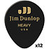 485P03HV Genuine Celluloid Teardrop Noir Heavy x12 Dunlop