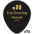 485R03MD Genuine Celluloid Teardrop Noir Medium x72 Dunlop