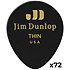 485R03TH Genuine Celluloid Teardrop Noir Thin x72 Dunlop