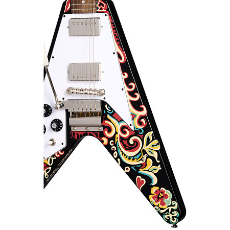 Epiphone Flying-V Jimi Hendrix Love Drops Ebony + Etui Gaucher