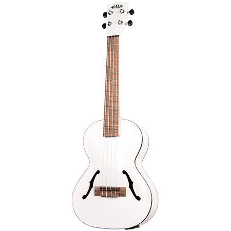 Archtop Satin Metallic White Tenor électro-acoustique + étui Kala