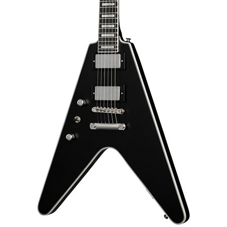 Prophecy Flying V Aged Jet Black Metallic Gaucher + housse Epiphone