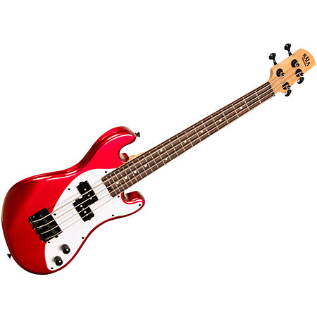 Kala Solid Body U-Bass 4 cordes Metallic Red + housse