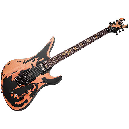 Synyster Gates Custom Relic FR Sustainiac Distressed Satin Black Schecter