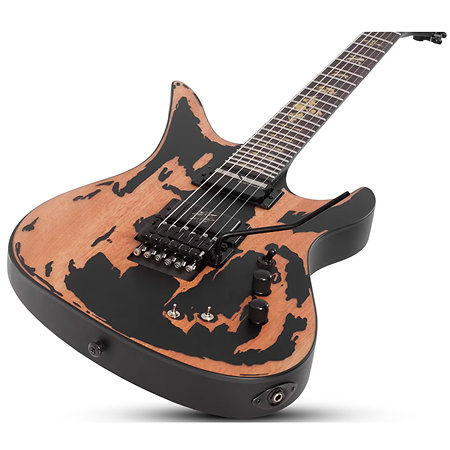 Synyster Gates Custom Relic FR Sustainiac Distressed Satin Black Schecter