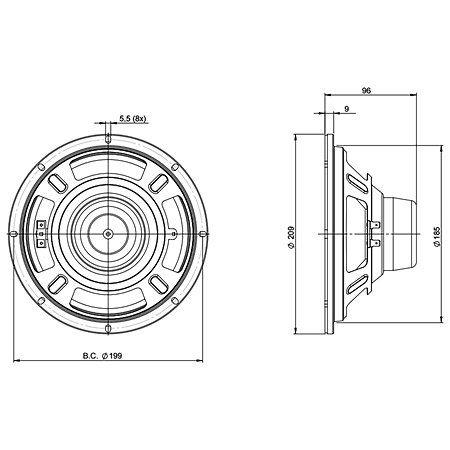 8CL51 16 Ohm B&C Speakers