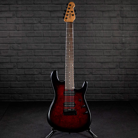 Jason Richardson Cutlass 7 Dark Scarlet Burst Satin Sterling by Music Man