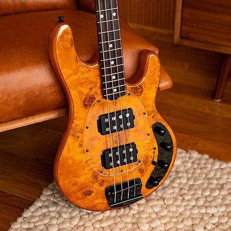 StingRay RAY34HH Poplar Burl Amber Sterling by Music Man