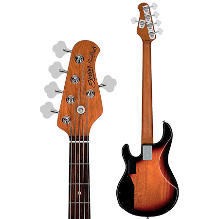 StingRay RAY35 Spalted Maple Sunburst Sterling by Music Man