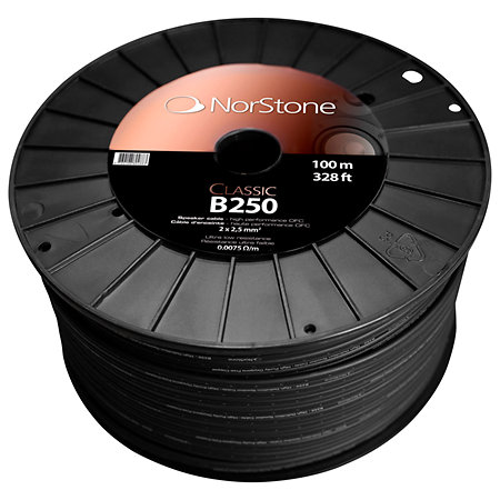 NorStone Bobine de câble speaker noir 2 x 2.5 mm² (100 m)