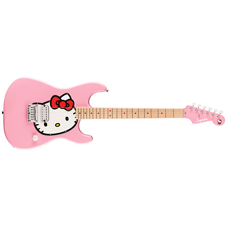 Limited Edition 50th Anniversary Hello Kitty Stratocaster MN Pink + Housse Squier by FENDER