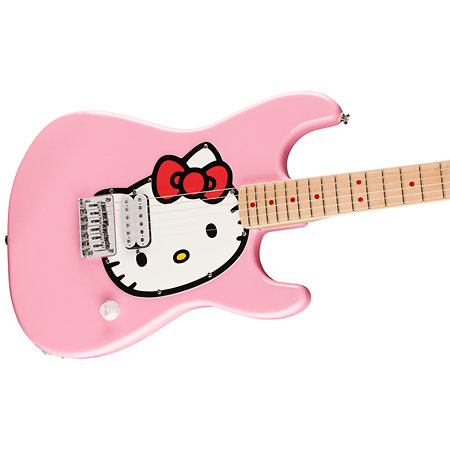 Limited Edition 50th Anniversary Hello Kitty Stratocaster MN Pink + Housse Squier by FENDER