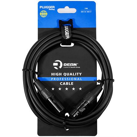 Plugger Câble DMX XLR femelle 5b - XLR mâle 5b 3m Touring