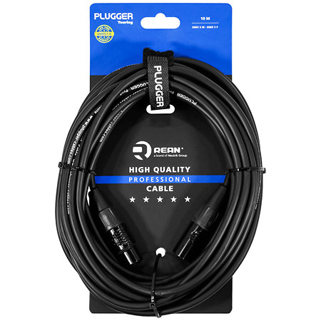 Câble DMX XLR femelle 5b - XLR mâle 5b 10m Touring Plugger