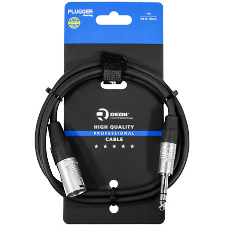 Plugger Câble XLR mâle 3b - Jack mâle stéréo 1m Touring