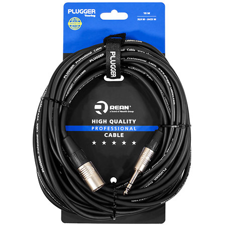 Plugger Câble XLR mâle 3b - Jack mâle stéréo 10m Touring