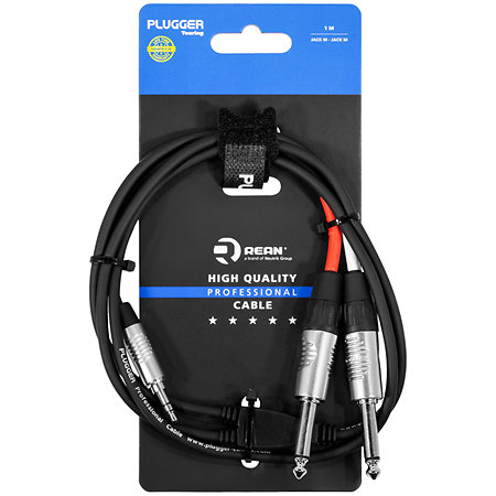 Plugger Câble Y mini-Jack mâle stéréo - Jack mâle mono 1m Touring