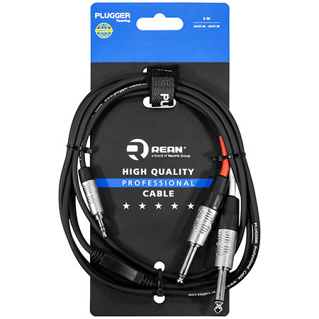 Câble Y mini-Jack mâle stéréo - Jack mâle mono 2m Touring Plugger