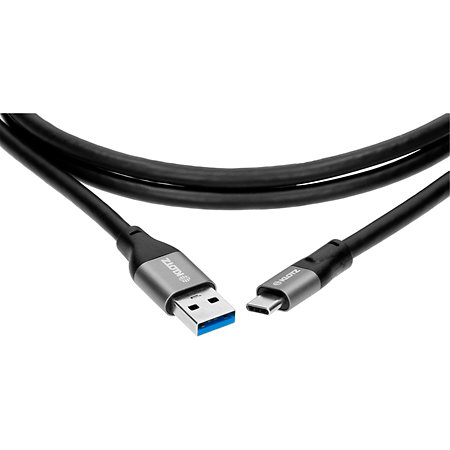 Câble USB 3.1 USB-A / USB-C noir, longueur 5 m Klotz