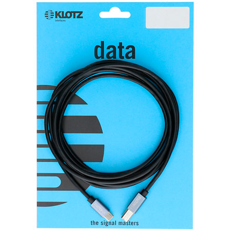 Câble USB 2.0 USB-C / USB-B noir, longueur 50 cm Klotz