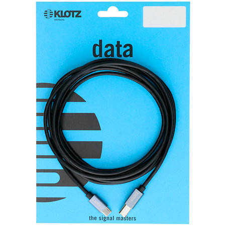 Câble USB 2.0 USB-C / USB-B noir, longueur 1 m Klotz