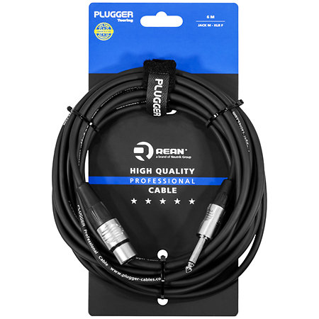 Plugger Câble XLR femelle 3b - Jack mâle mono 6m Touring