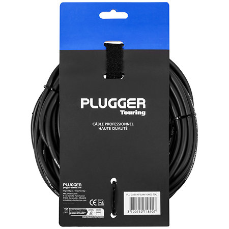 Câble XLR femelle 3b - Jack mâle mono 10m Touring Plugger