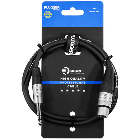Plugger Câble XLR femelle 3b - Jack mâle stéréo 1m Touring