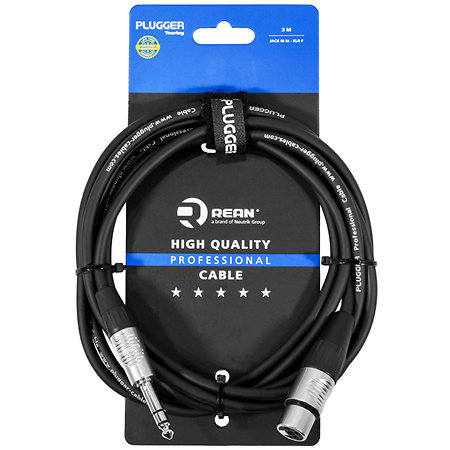Plugger Câble XLR femelle 3b - Jack mâle stéréo 3m Touring