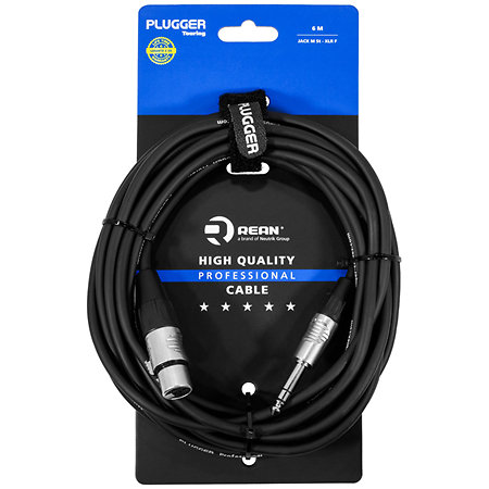 Plugger Câble XLR femelle 3b - Jack mâle stéréo 6m Touring