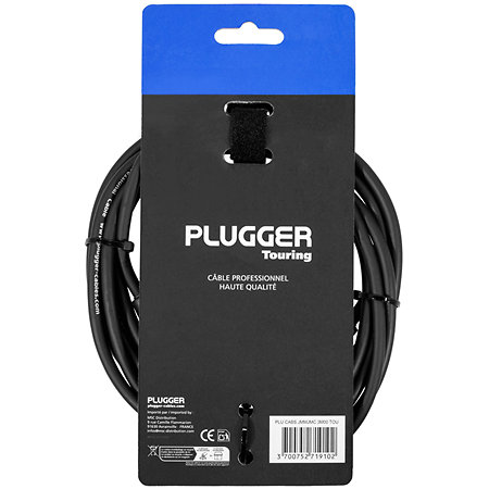 Câble Jack mâle mono - Jack mâle coudé 3m Touring Plugger