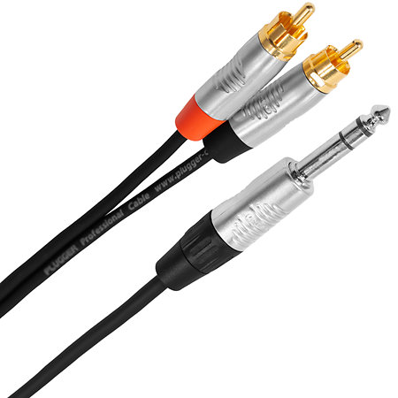 Plugger Câble Y Jack mâle stéréo - RCA mâle 3m Touring