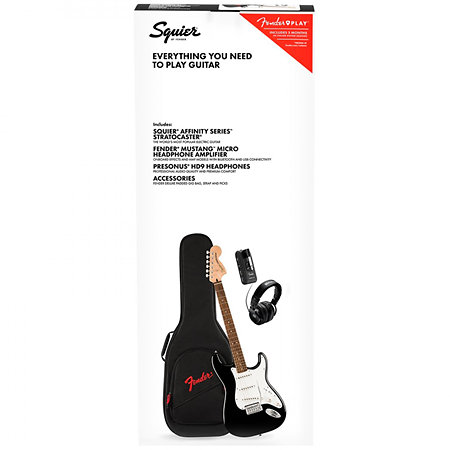 Squier by FENDER Pack Affinity Stratocaster Mustang Micro Black