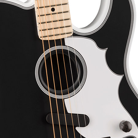 Fender Jack White Triple Sonic Acoustasonic Telecaster MPL Satin Arctic White Black Top + Etui