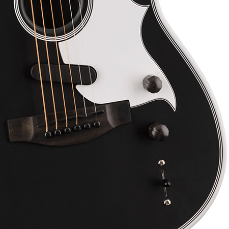Jack White Triple Sonic Acoustasonic Telecaster MPL Satin Arctic White Black Top + Etui Fender