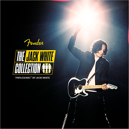 Jack White Triple Sonic Acoustasonic Telecaster MPL Satin Arctic White Black Top + Etui Fender