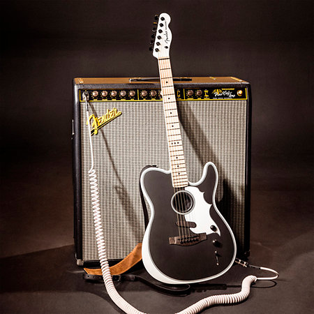 Jack White Triple Sonic Acoustasonic Telecaster MPL Satin Arctic White Black Top + Etui Fender