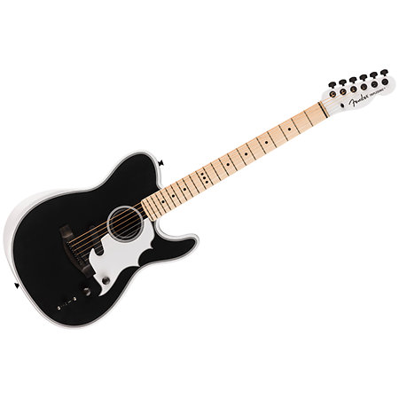 Jack White Triple Sonic Acoustasonic Telecaster MPL Satin Arctic White Black Top + Etui Fender